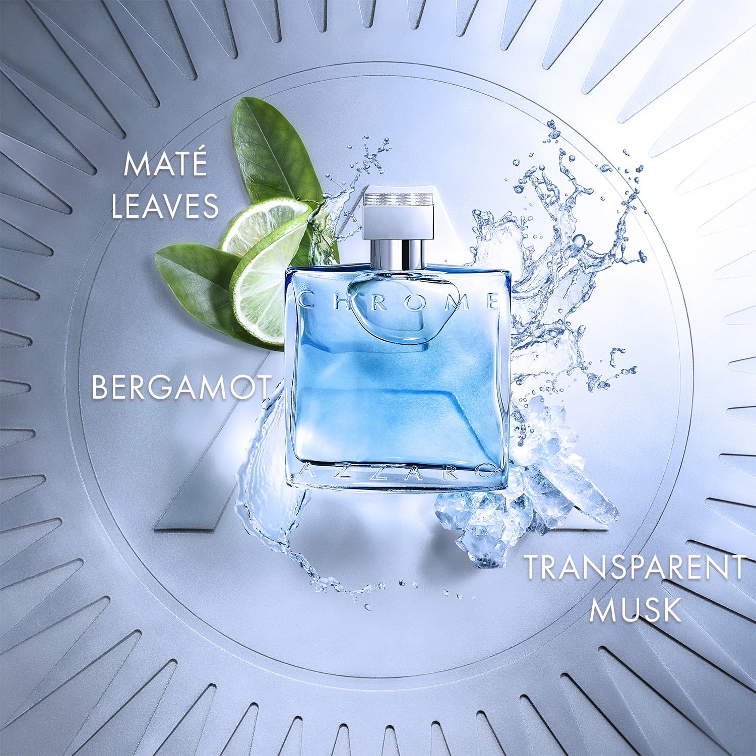 Azzaro Eau de Toilette cromado, juego de regalo de colonia fresca para hombre, juego de vacaciones de 3 piezas, incluye fragancias de tamaño