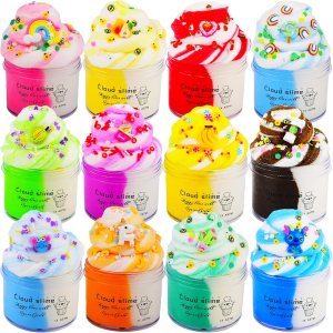 Paquete de 12 kits de limo de nube, con kit de slime de 12 colores y accesorios divertidos de slime, suave y antiadherente, juguetes educativos para Paquete de 12 kits de limo de nube, con kit de slime de 12 colores y accesorios divertidos de slime, suave y antiadherente, juguetes educativos para
