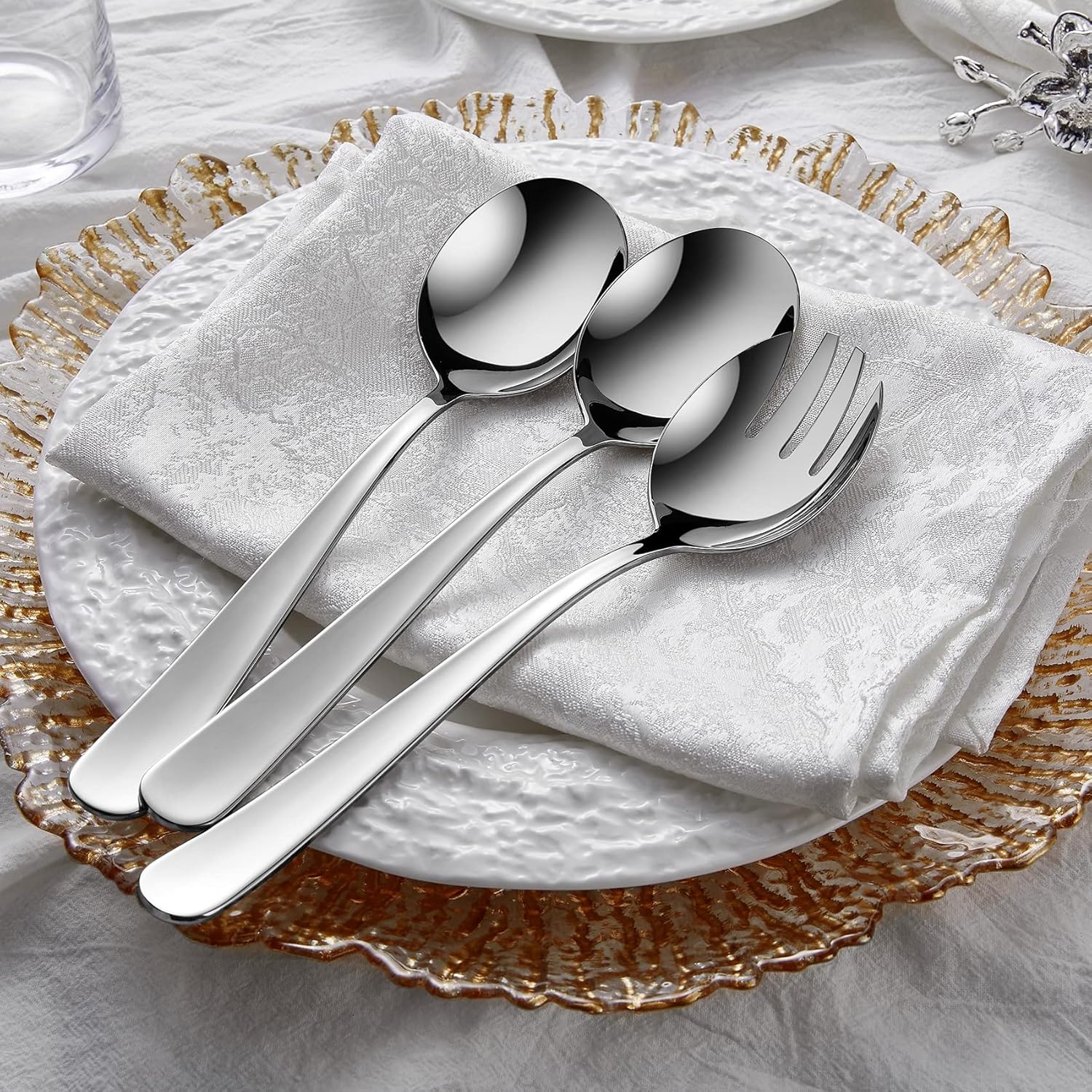 KEAWELL Premium Louise – Juego de utensilios para servir anfitriona de acero inoxidable 1810 de 5 piezas, apto para lavavajillas