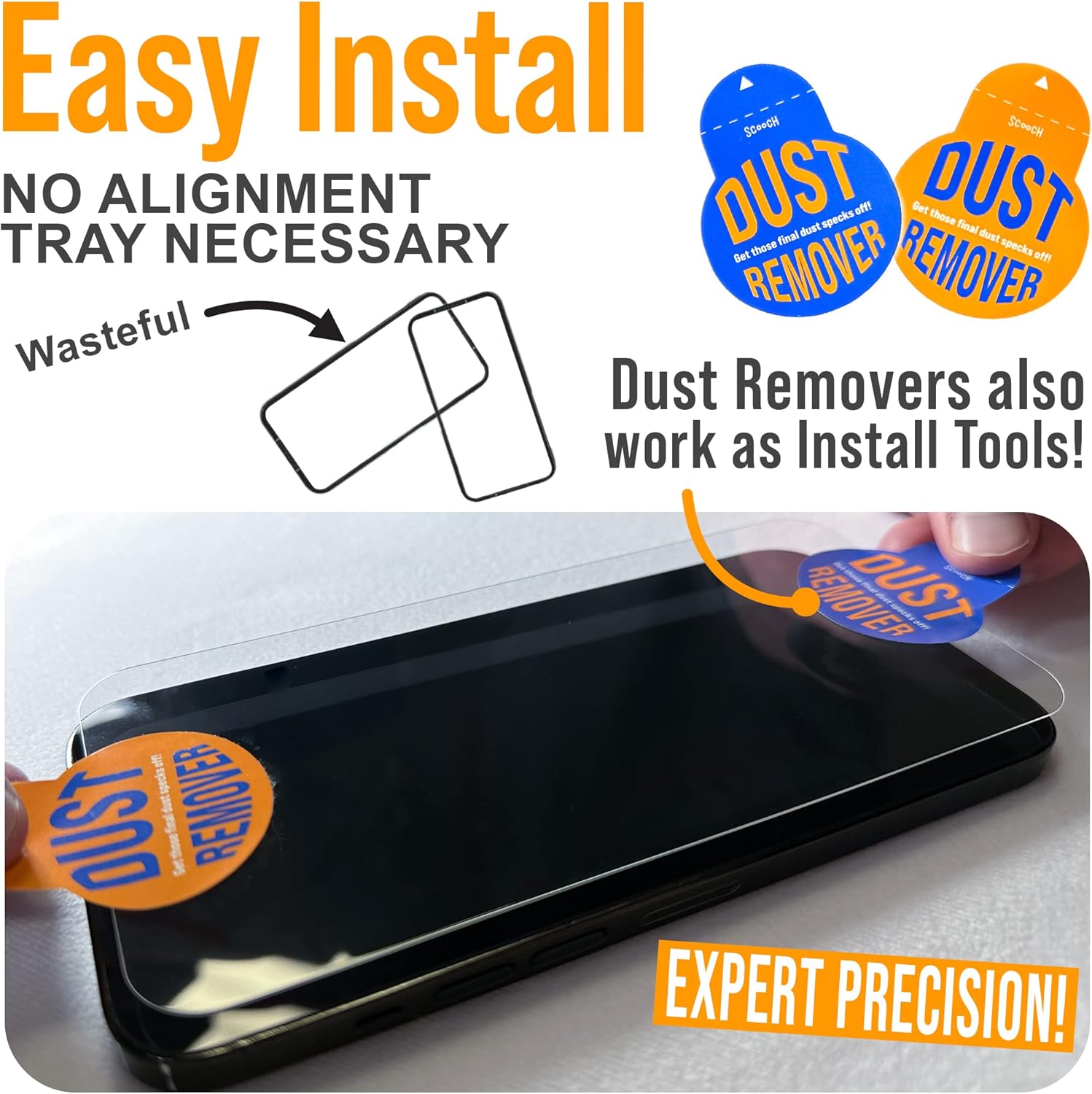 Scooch Protector de pantalla para iPhone 14 Pro Max (paquete de 3) vidrio templado 9H de alta calidad, antiarañazos, antihuellas, resistente a los