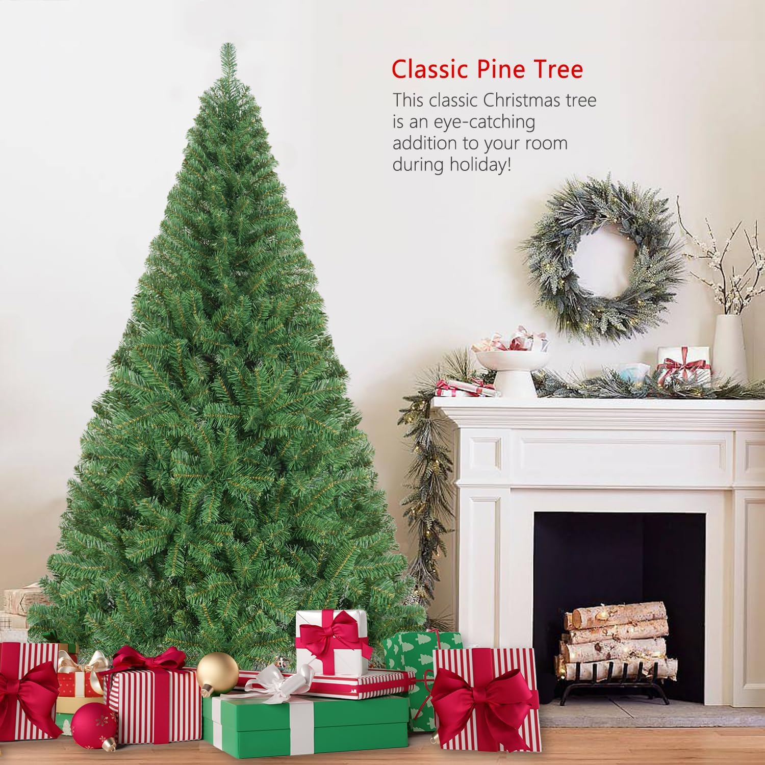 Árbol de Navidad artificial de 5 pies, árbol verde de Navidad para el hogar, oficina, vacaciones, fiesta, decoración interior y exterior, árbol de