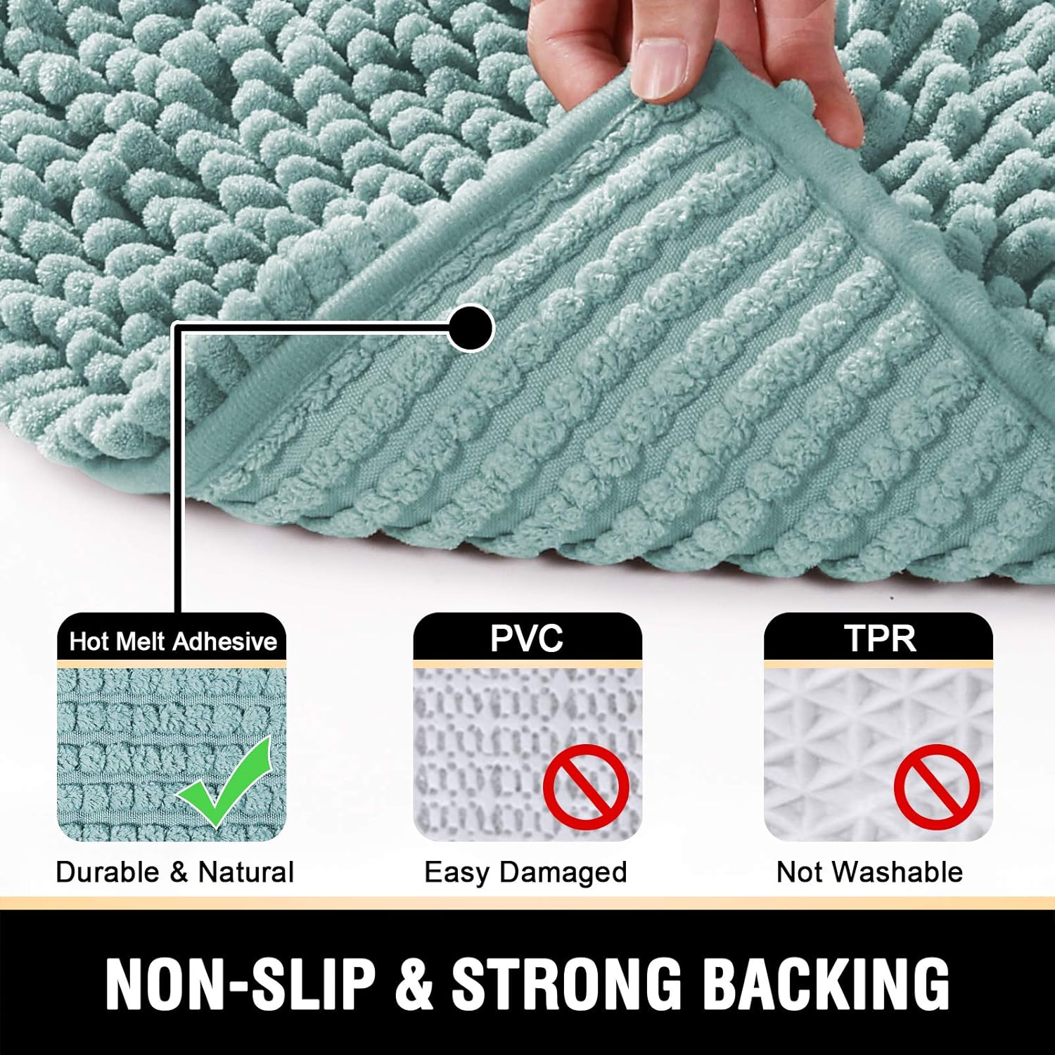 Alfombras de baño Tapetes para baño antideslizante de chenilla de lujo alfombra de baño alfombra extra suave y absorbente Tapetes peludos lavables