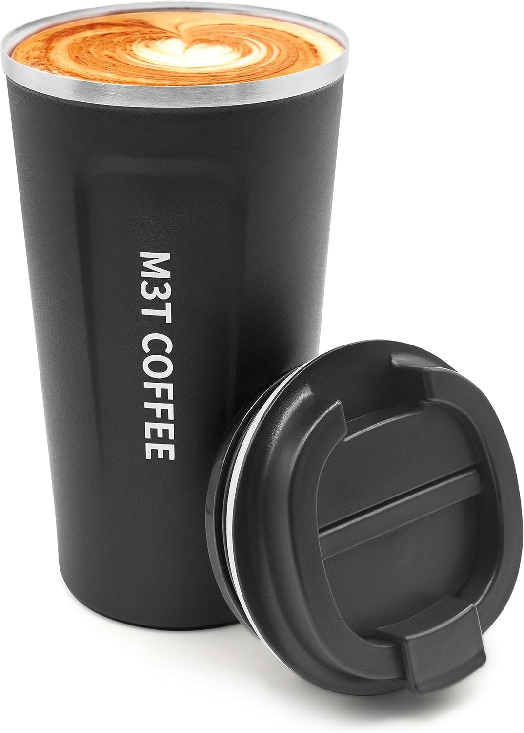 M3Tbuys – Vaso aislado de acero inoxidable de 16 onzas, taza de viaje para café, a prueba de fugas, taza de café de viaje a prueba de derrames,