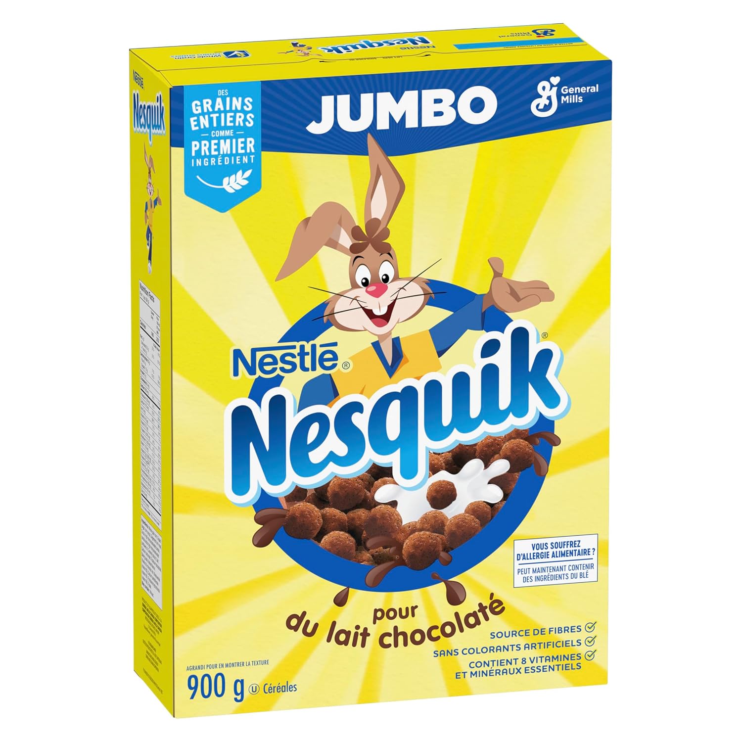 Nesquik Chocolate Cereal Jumbo, 900g32 oz., Importado de Canadá)