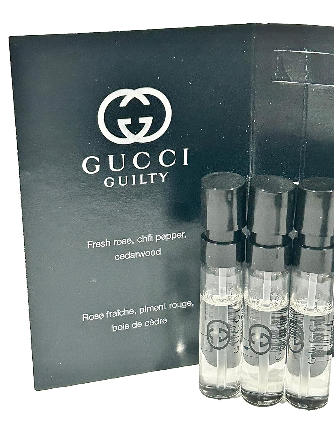 Gucci Guilty Eau De Parfum Muestra Perfume Men EDP Spray Pour Homme MINI SMALL Tamaño de viaje 1.5 ML  0.05 – Juego de 3