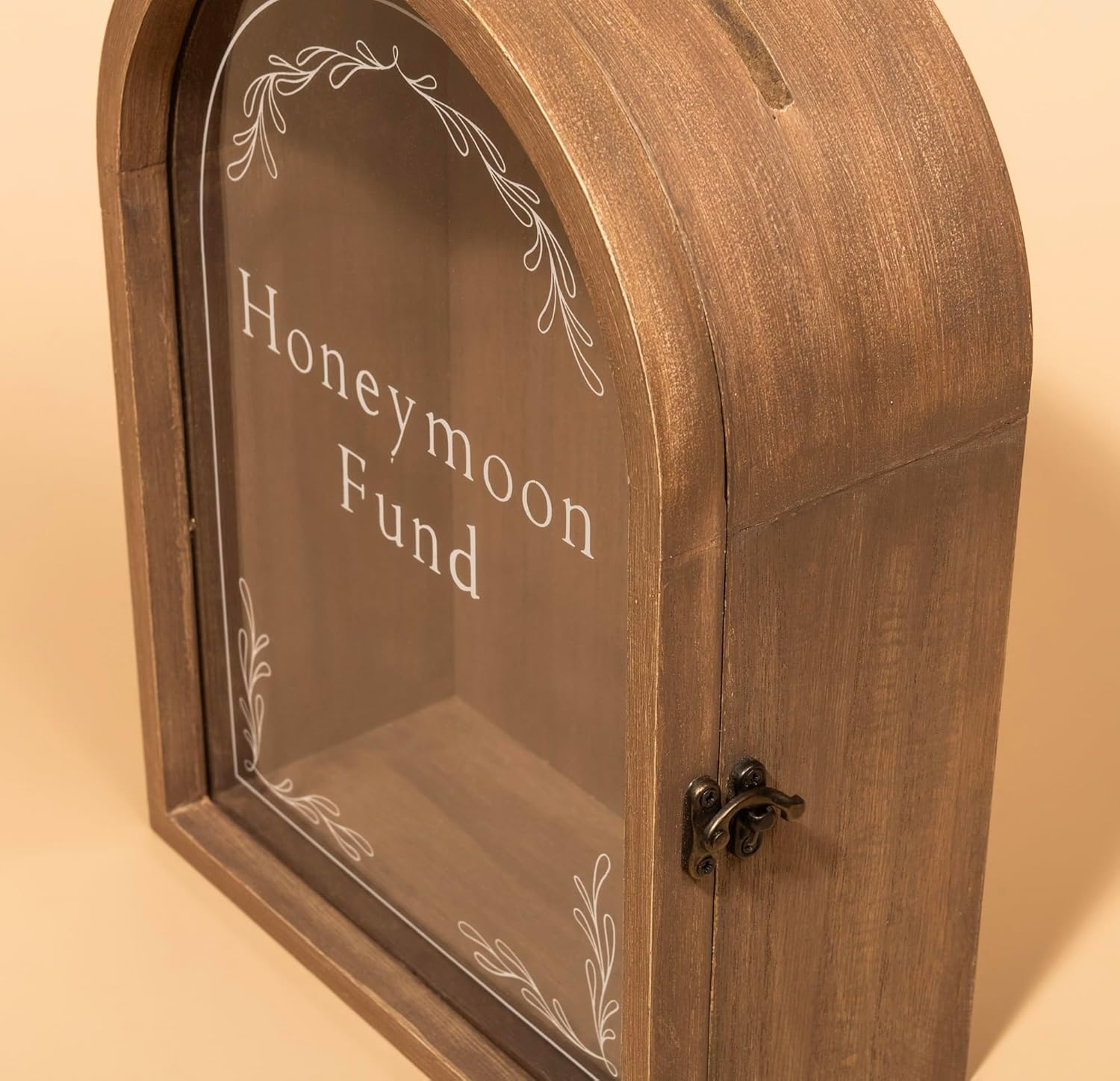 Caja rústica con forma de puerta de luna de miel con puerta, para tarjetas y regalos en bodas, eventos de bebés y novias, y fiestas