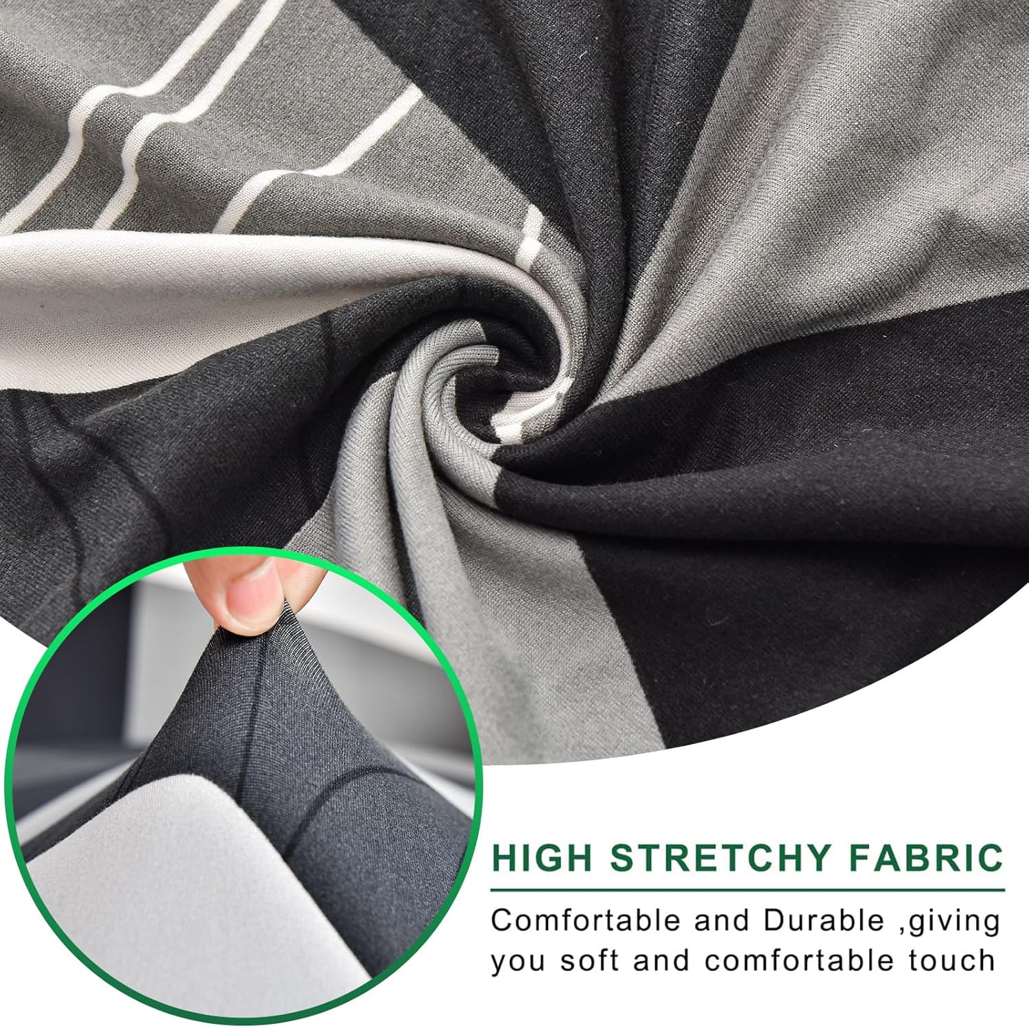 GOSTADY Funda elástica para sofá de 3 piezas, funda de sofá de jacquard, lavable, funda de sofá, funda protectora de muebles con parte inferior