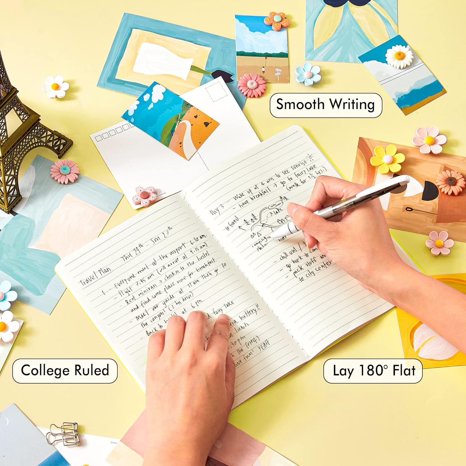 feela – Paquete de 16 cuadernos de tapa suave a granel, cuadernos rayados universitarios para el trabajo para mujeres y niñas, diario de viaje en