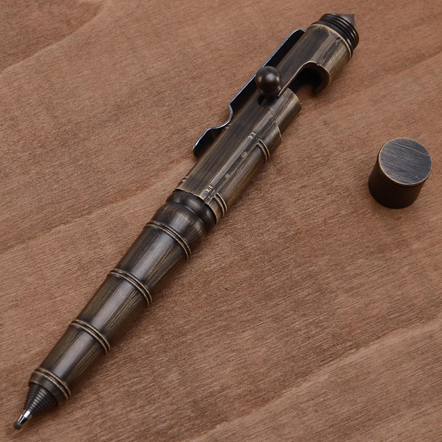 Bolígrafo personalizado con texto o logotipo, bolígrafo de latón con nodo de clip de metal para temblor, parkinson, artritis, oficina, EDC táctico