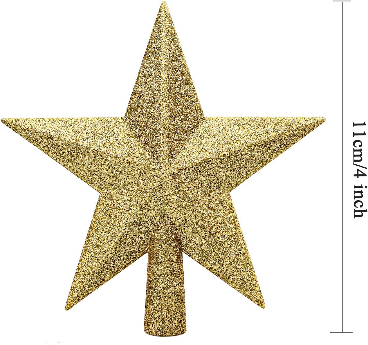Aneco – Estrella con brillantina para decorar el arbolito de navidad, decoración para la parte de arriba del arbolito