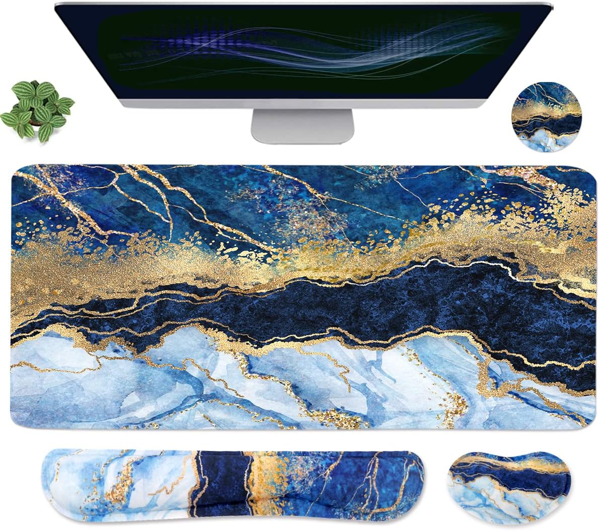 Alfombrilla ergonómica grande para mouse y reposamuñecas para teclado, almohadilla de escritorio para teclado y mouse, alfombrilla de mouse grande 4