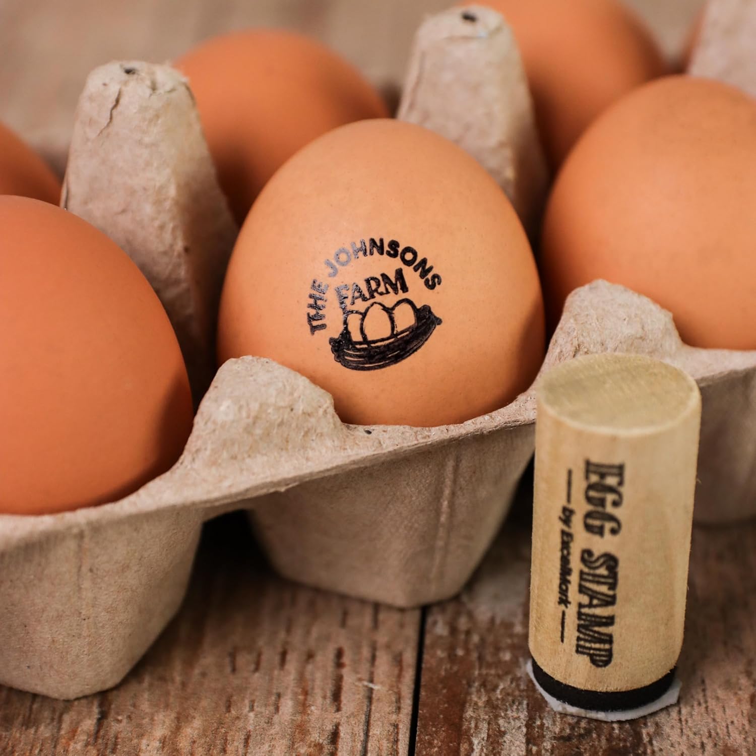 Sello de huevo – Sello de goma personalizado para huevos – Granja de pollos (diseño 2)