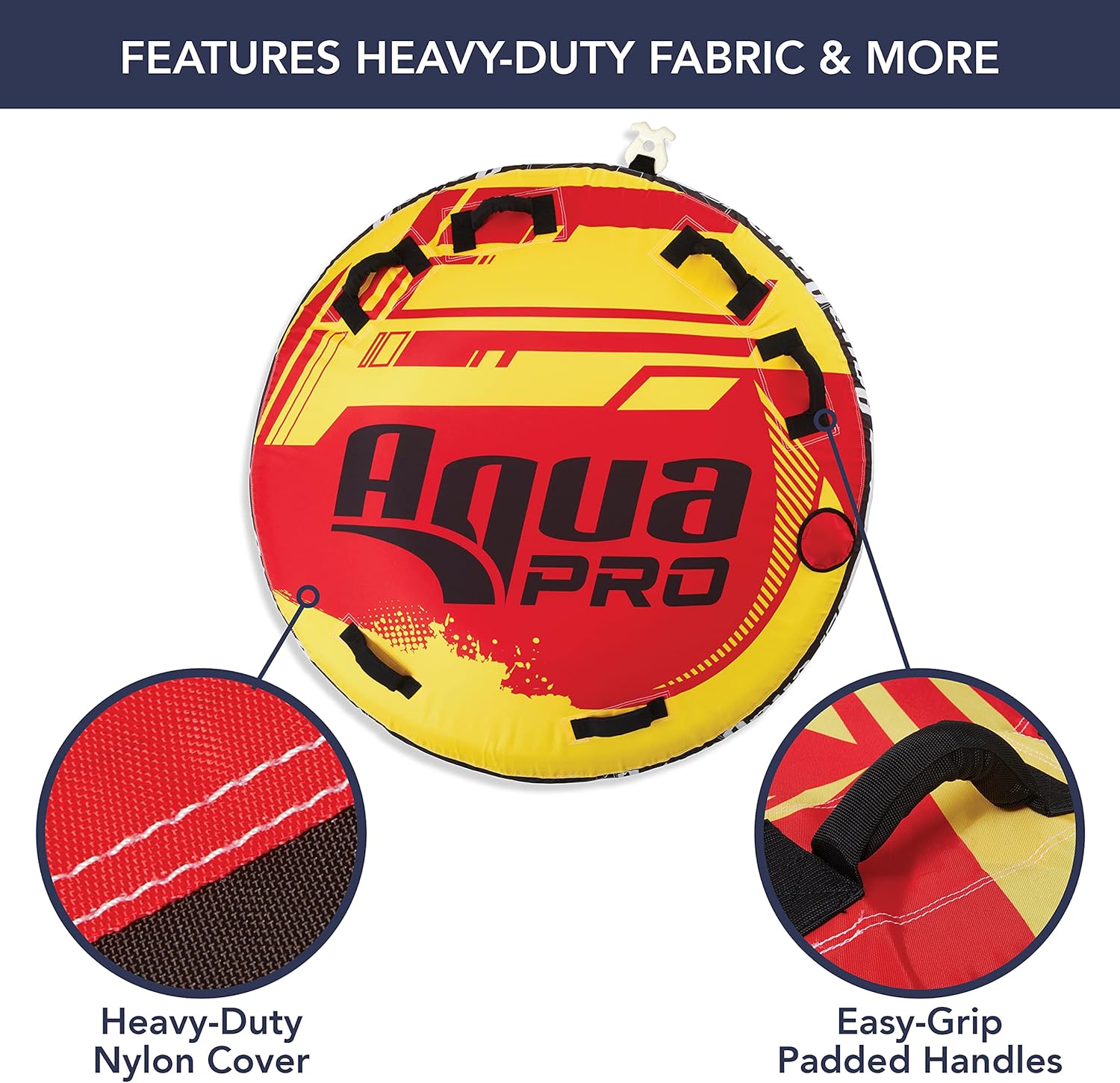Aqua Tubo remolcable profesional para deportes acuáticos  1-2 jinetes  Tubo inflable estilo cubierta  AmarilloRojo