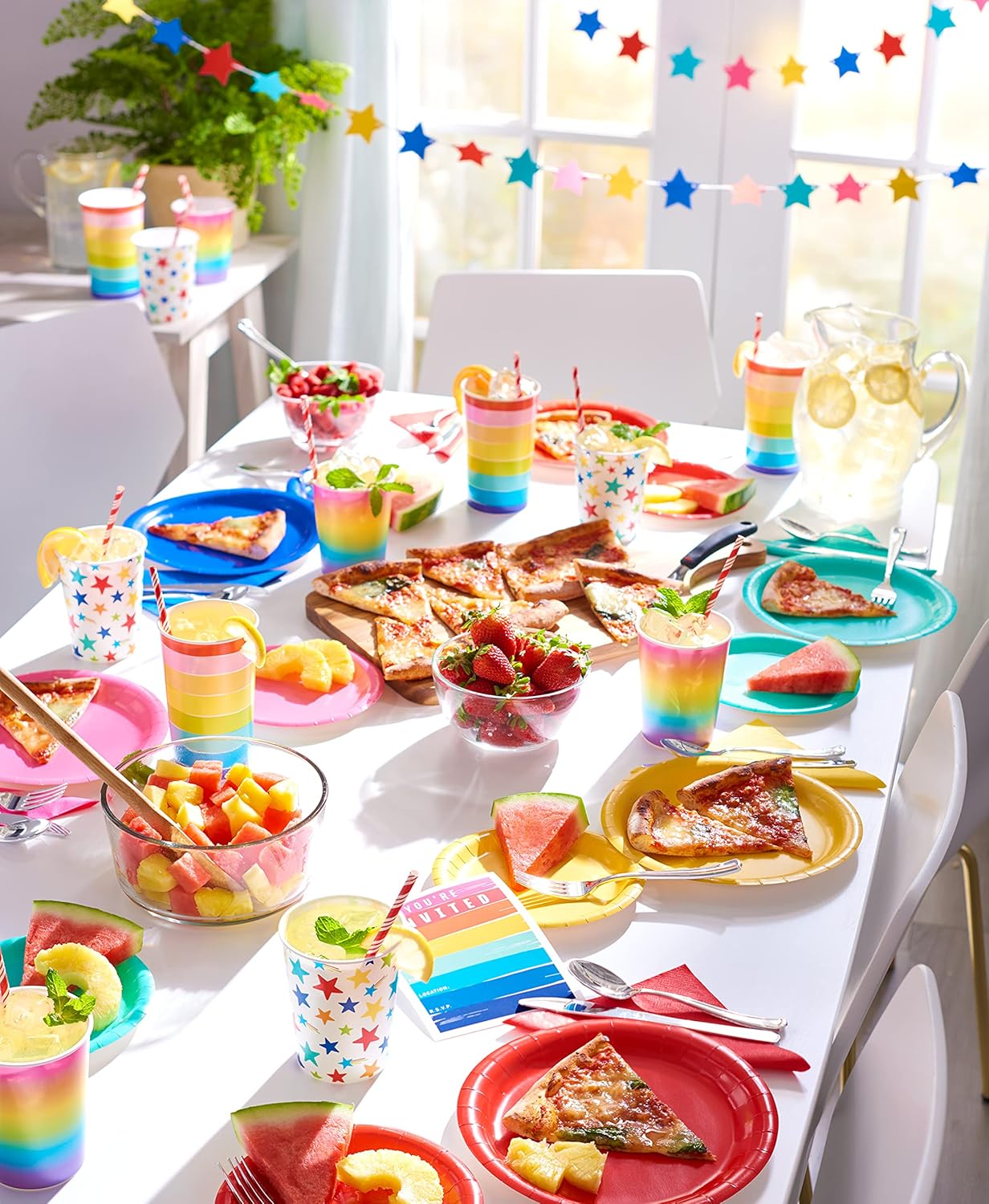 American Greetings Suministros para fiestas de arcoíris, tazas de 22 onzas (8 unidades)