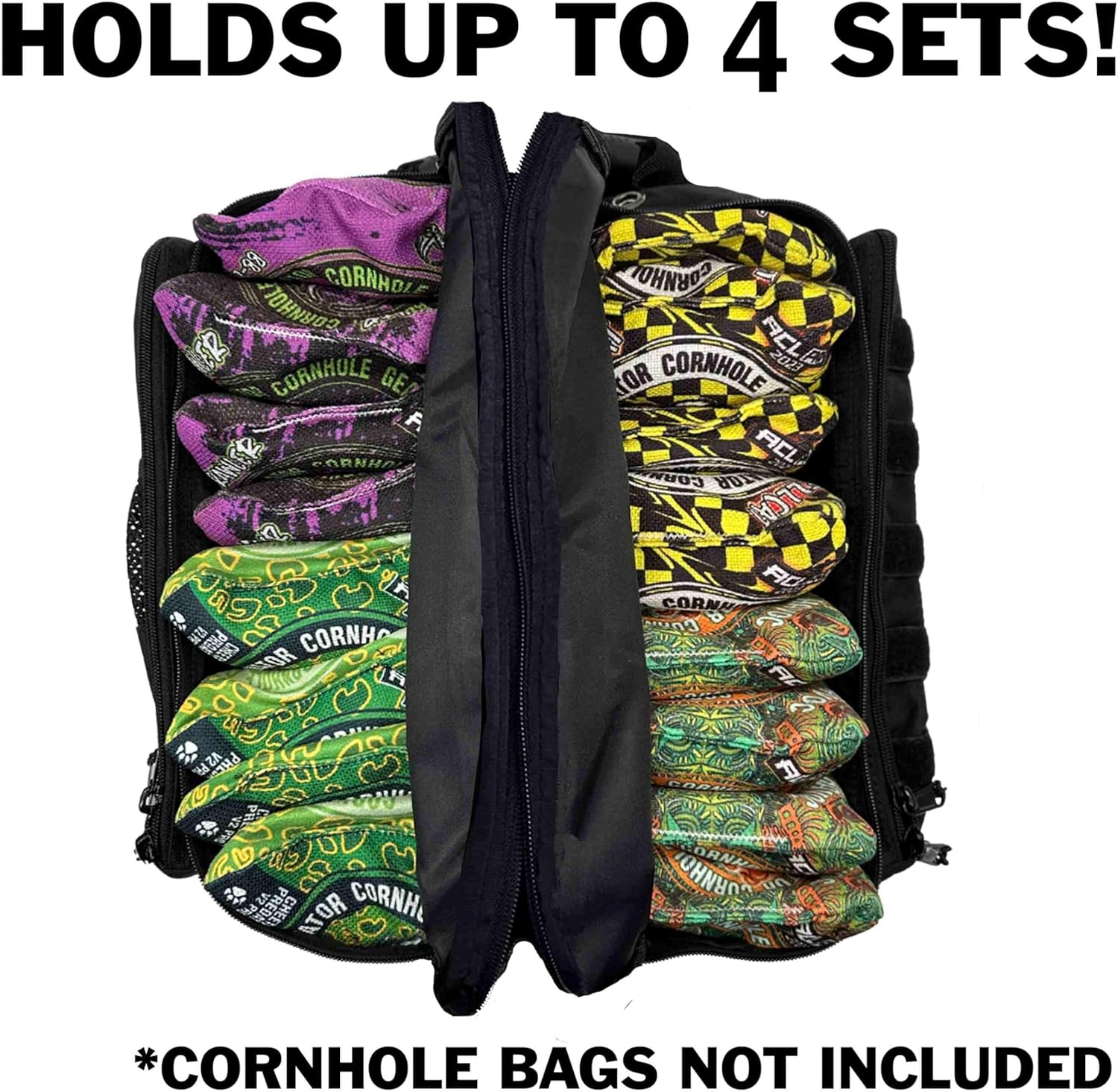 Battle Armor  Mochila de cornhole para bolsas  Capacidad para hasta 20 bolsas profesionales de tamaño reglamentario