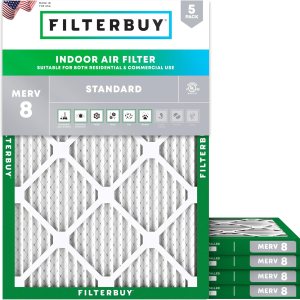 Filterbuy Filtro de aire de 17 x 22 x 1 pulgada MERV 8, protección contra el polvo (paquete de 5), filtros de aire de repuesto plisados HVAC para Filterbuy Filtro de aire de 17 x 22 x 1 pulgada MERV 8, protección contra el polvo (paquete de 5), filtros de aire de repuesto plisados HVAC para