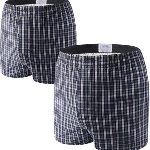 Paquete de 2 calzoncillos de incontinencia para hombre, reutilizables, lavables, para incontinencia urinaria, talla XL, cuadros azules Paquete de 2 calzoncillos de incontinencia para hombre, reutilizables, lavables, para incontinencia urinaria, talla XL, cuadros azules