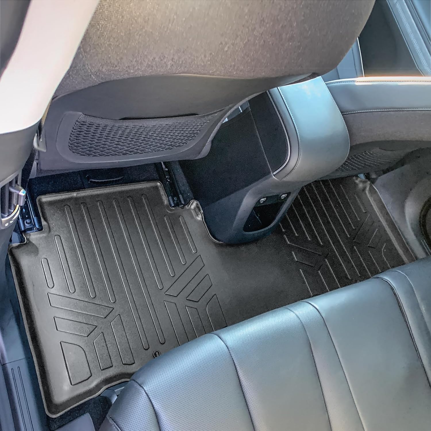 SMARTLINER Juego de alfombrillas y revestimiento de carga para todo tipo de clima, color negro, compatible con Hyundai IONIQ 5 2022-2024