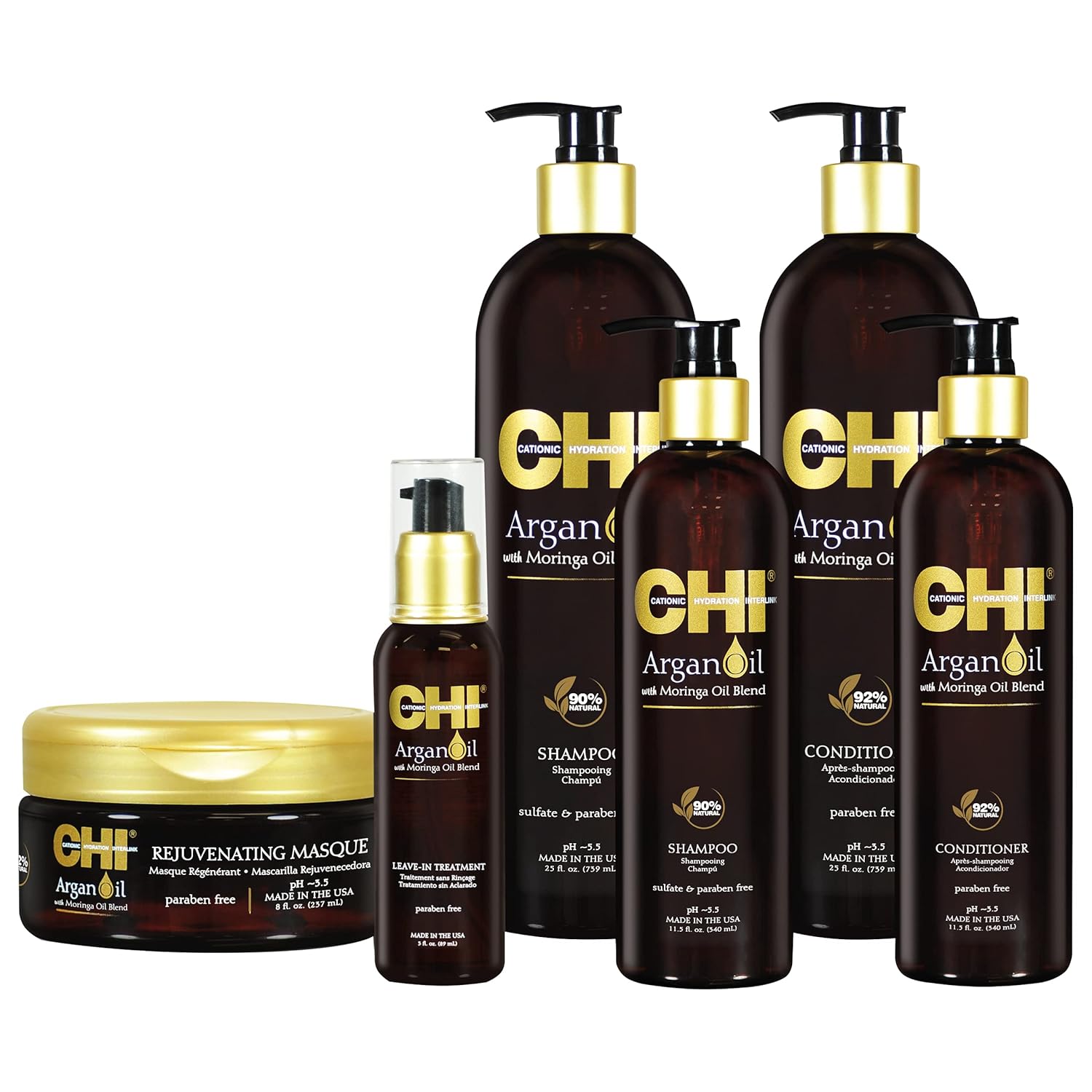 CHI Argan Oil Plus Moringa Oil Shampoo Champú Unisex 25 oz