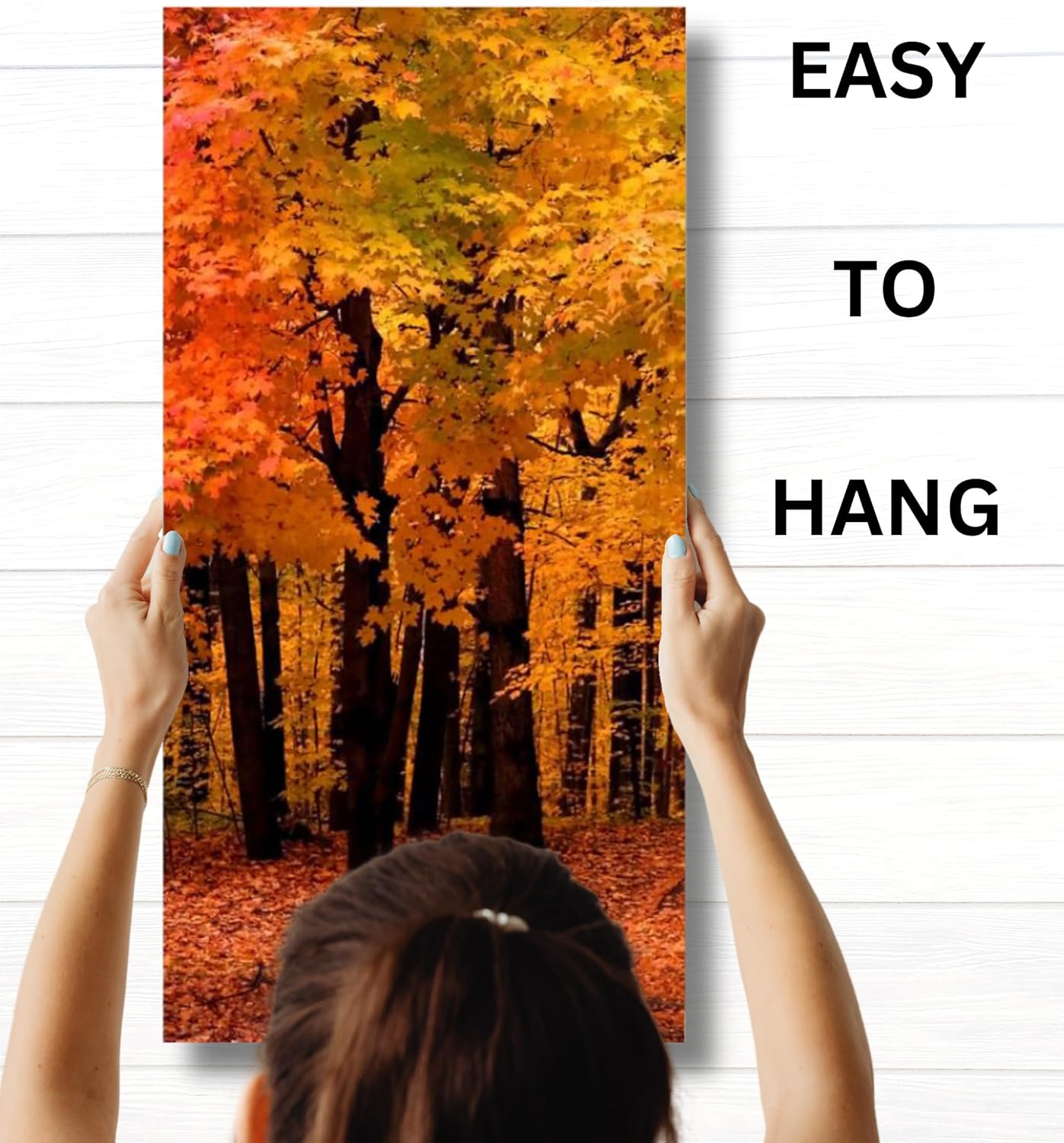 Decoración artística de pared de bosque, juego de 3 piezas, decorativo enmarcado para otoño, árbol, lienzo, múltiples paneles divididos para sala de