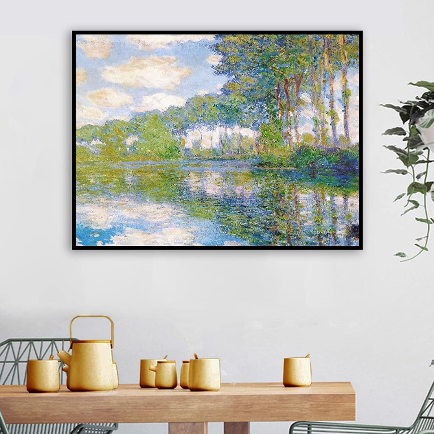 Claude Monet – Lienzo decorativo para pared, póster de álamos sobre Epte Monet, impresiones artísticas, pintura al óleo para dormitorio, sala de