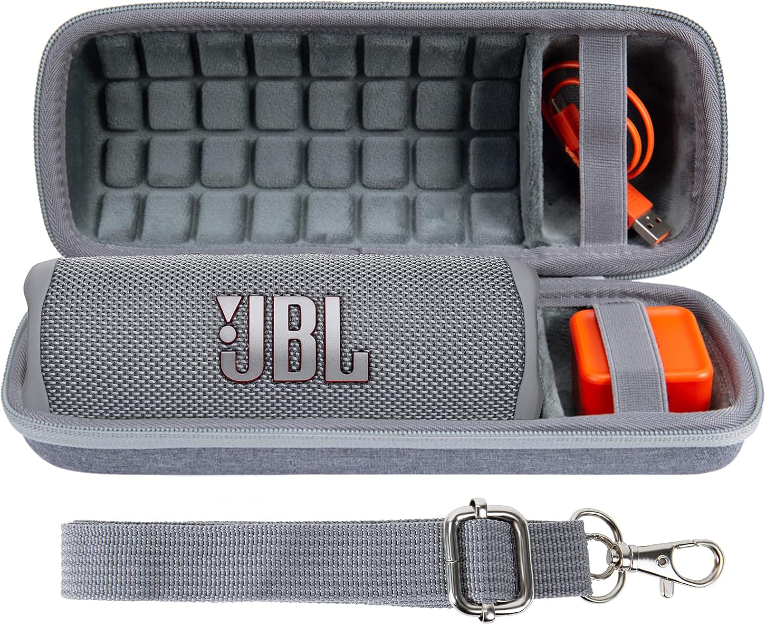 co2CREA Funda de viaje rígida de repuesto para altavoz Bluetooth portátil impermeable JBL Flip 6 FLIP 5 (estuche gris)