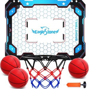 EagleStone Aro de baloncesto para interiores para niños, mini aros de baloncesto sobre la puerta, juego de baloncesto montado en la pared, juguetes EagleStone Aro de baloncesto para interiores para niños, mini aros de baloncesto sobre la puerta, juego de baloncesto montado en la pared, juguetes