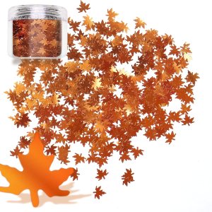 Laza Hojas de otoño con purpurina gruesa, arte de uñas, escamas metálicas, en forma de hoja, color dorado, diseño de bricolaje, confeti, resistente Laza Hojas de otoño con purpurina gruesa, arte de uñas, escamas metálicas, en forma de hoja, color dorado, diseño de bricolaje, confeti, resistente