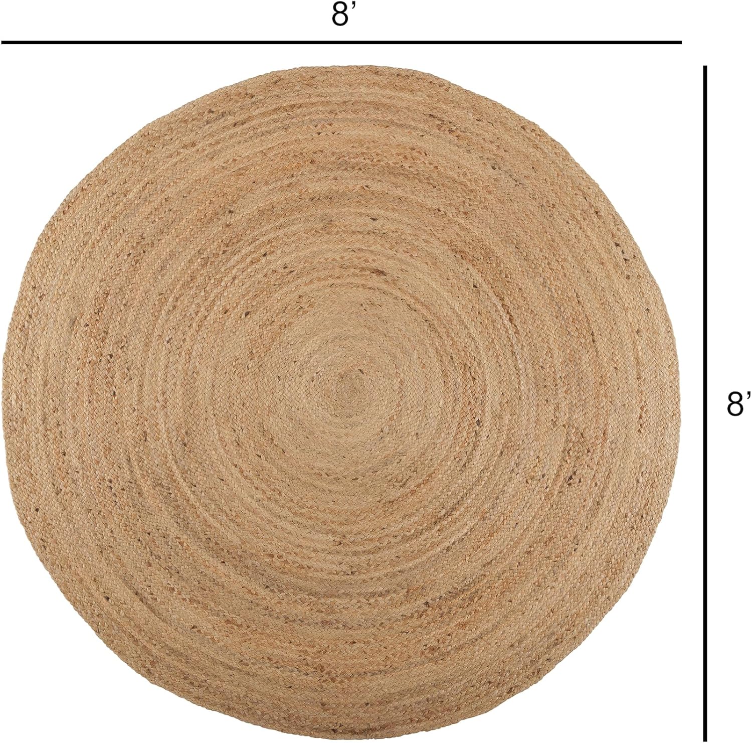 REDEARTH Alfombra redonda tejida a mano trenzada 100 % yute natural, hecha a mano, reversible, bohemio, yute para dormitorio, cocina, sala de estar,