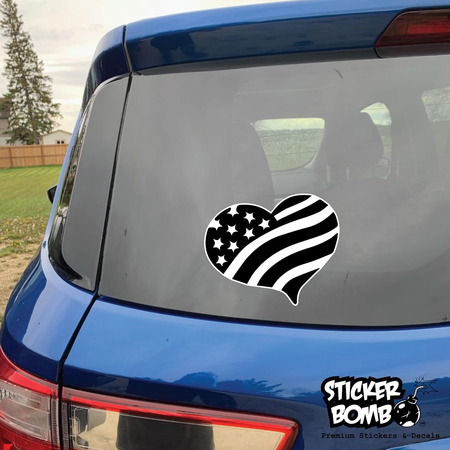 Calcomanía de corazón de la bandera estadounidense de Estados Unidos, calcomanía de Sticker Bomb Vinyl para automóvil, camión, computadora, en