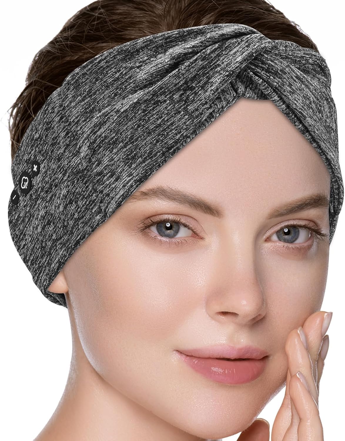 Headband Headphones 2023 Version Bluetooth Headband for Women Knotted Headband with Ultra-Thin HD Speakers & Mic, Perfect for Yoga Running Workout