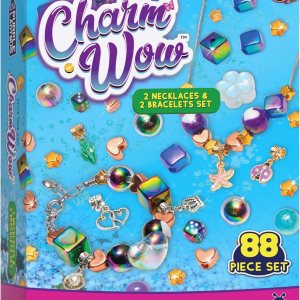 CharmWow – Kit de fabricación de joyas para niñas de 5 a 7 años en adelante, kit de fabricación de collares y pulseras para niños con cuentas CharmWow – Kit de fabricación de joyas para niñas de 5 a 7 años en adelante, kit de fabricación de collares y pulseras para niños con cuentas