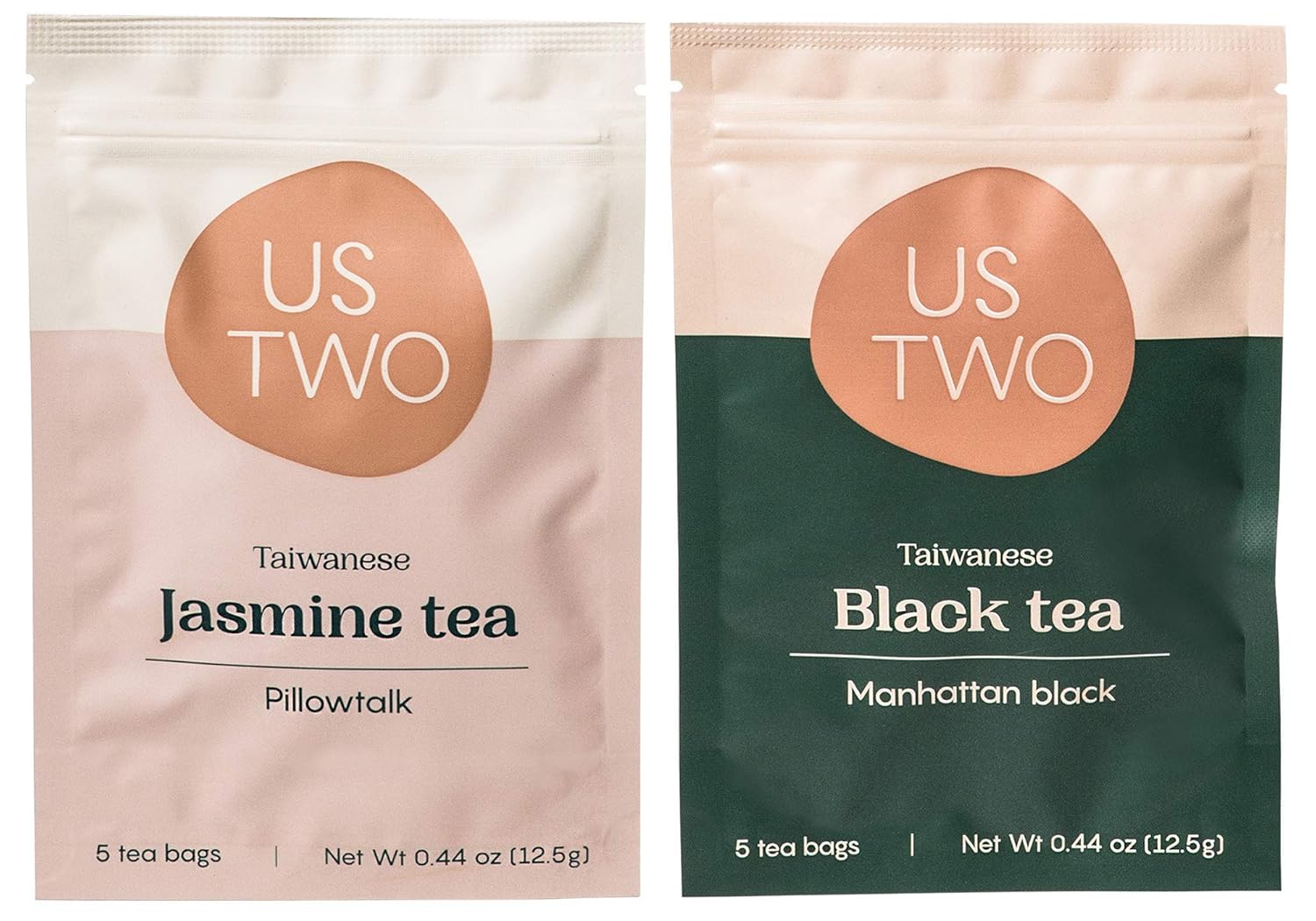 Paquete de té – El día y la noche té negro (Manhattan Black) y té de jazmín (Pillowtalk) – Us Two Tea