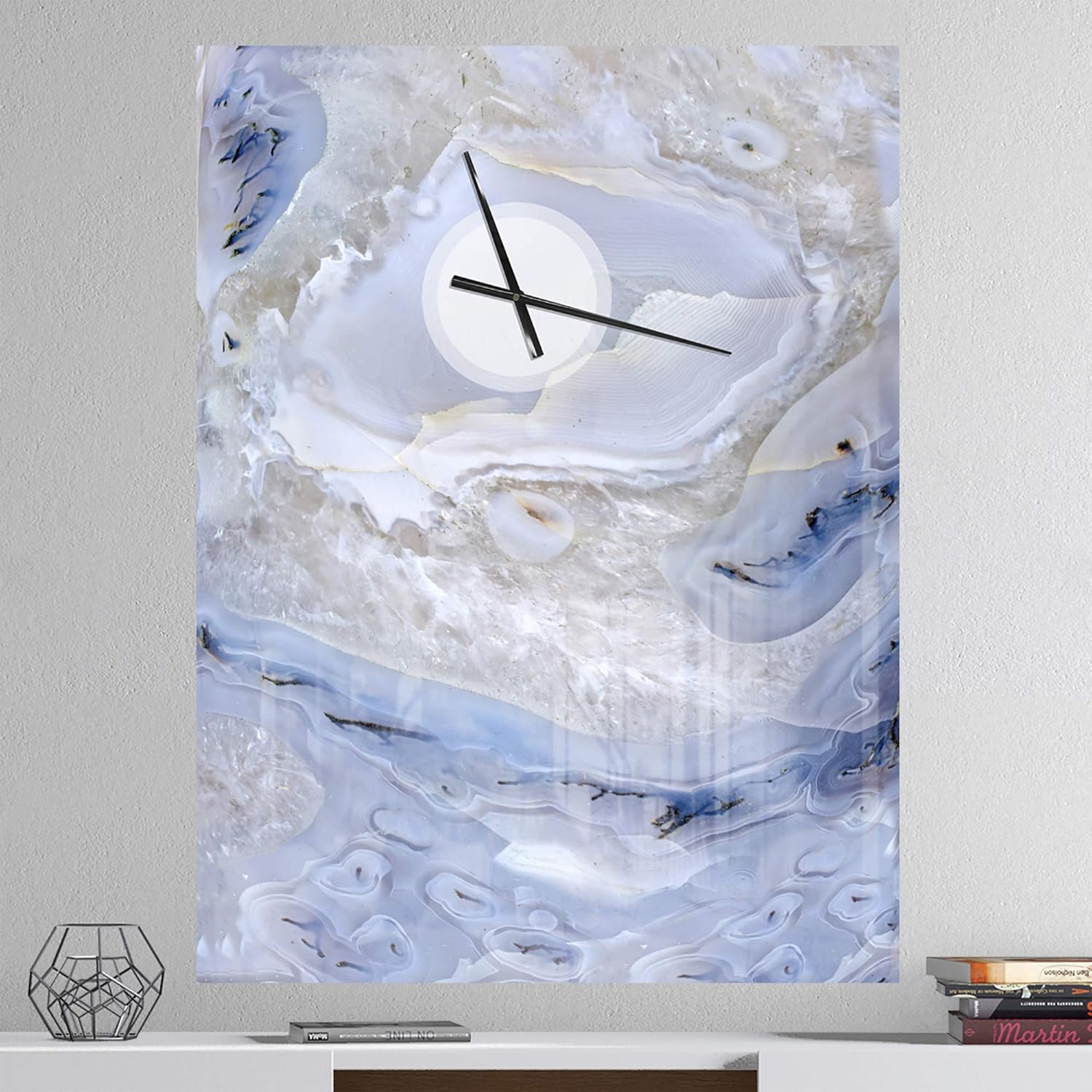 Reloj de pared moderno con diseño de ágata, para el hogar, dormitorio, baño, oficina, sala de estar