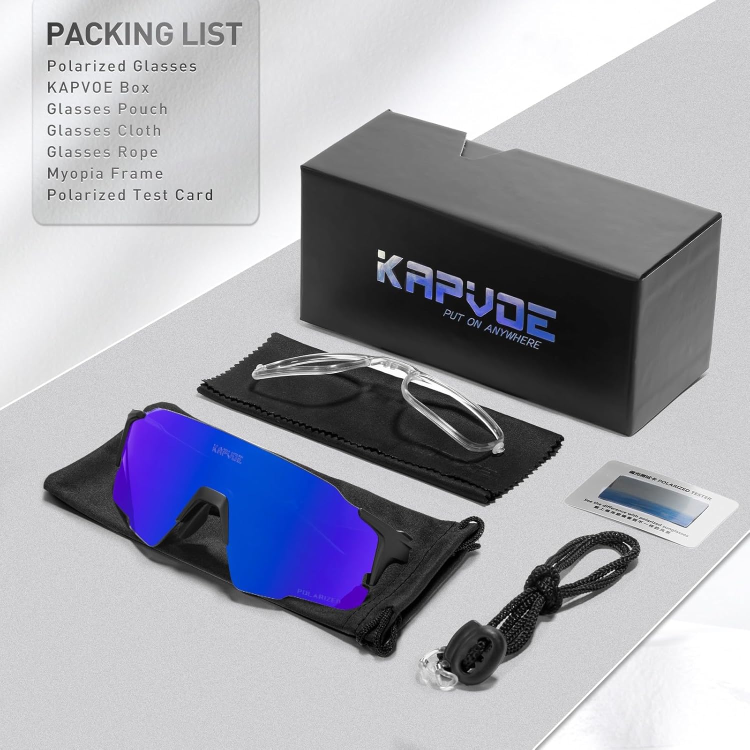 KAPVOE Gafas de sol deportivas polarizadas para ciclismo, béisbol, bicicleta de montaña, correr, MTB, triatlón, golf, para hombres y mujeres