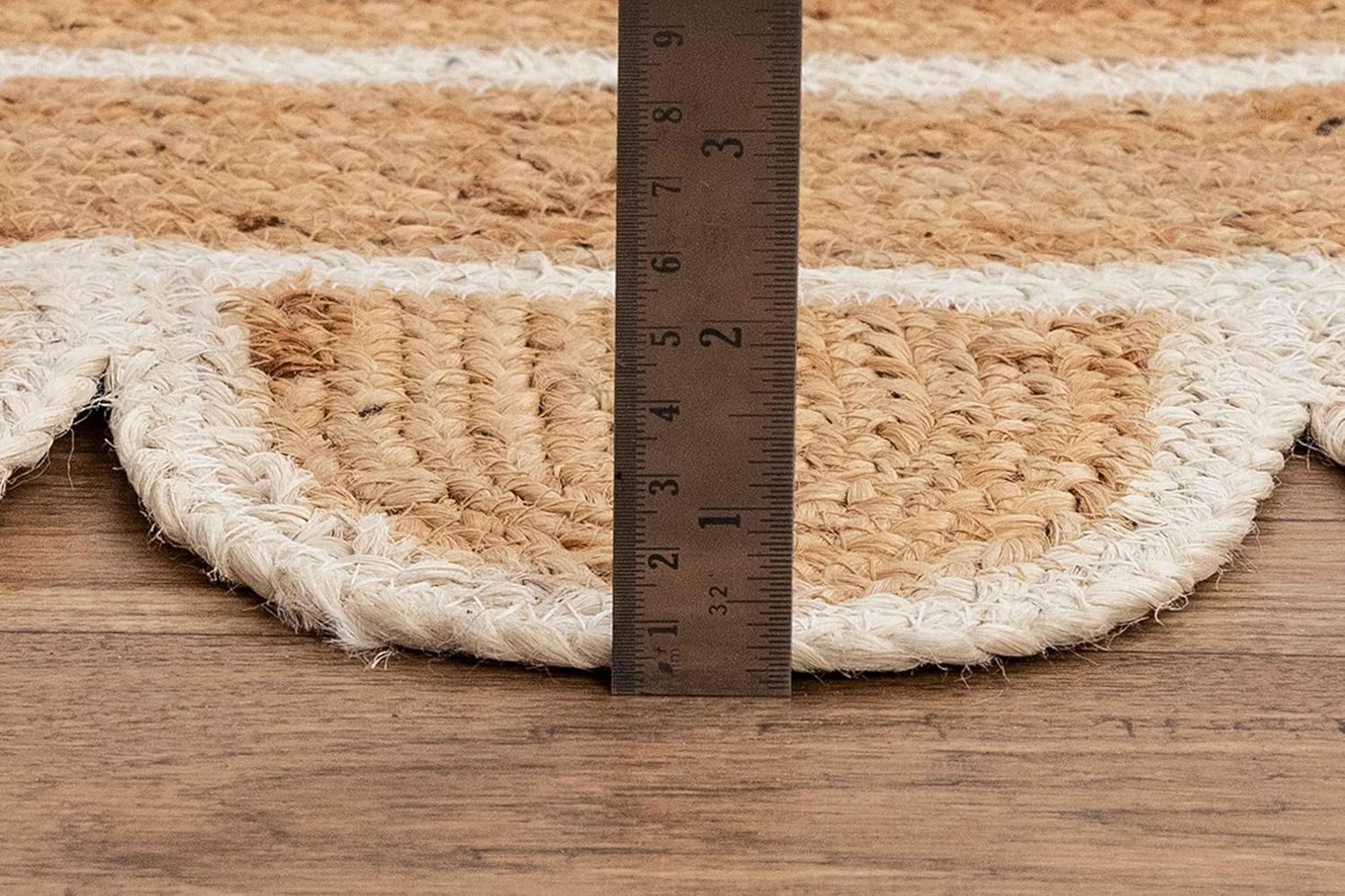 Alfombra de yute festoneado de 5 x 7 pulgadas, alfombra de baño bohemia natural de 2 x 3 pulgadas, alfombra de pasillo de yute para cocina, 2.6 x 6