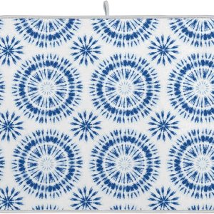 Indigo Tiedye Sunburst Dish Mat Washnable Absorbent Kitchen Counter Gadgets Dish Drainer Mats Tapete Para Cocina 16” x 18” Indigo Tiedye Sunburst Dish Mat Washnable Absorbent Kitchen Counter Gadgets Dish Drainer Mats Tapete Para Cocina 16” x 18”
