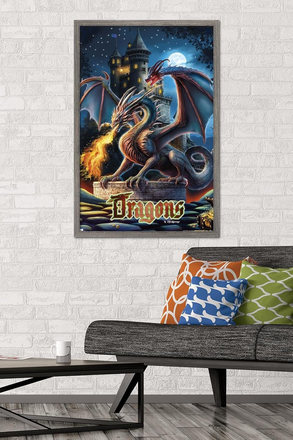 Trends International PD Moreno – Póster de pared del castillo del dragón