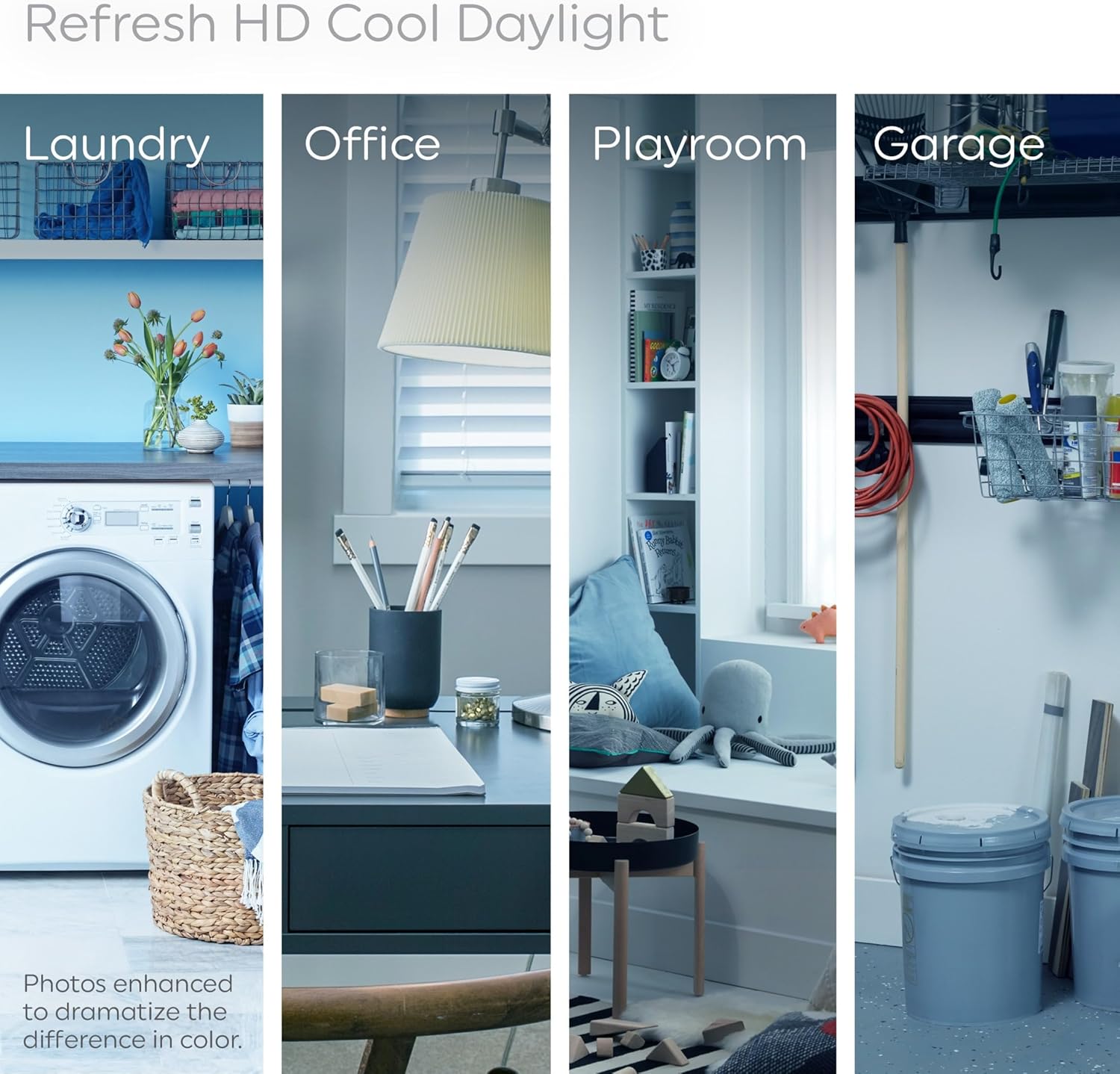 GE Refresh – Bombillas LED HD, 60 vatios, luz diurna, bombillas decorativas, transparente, base pequeña (paquete de 2)