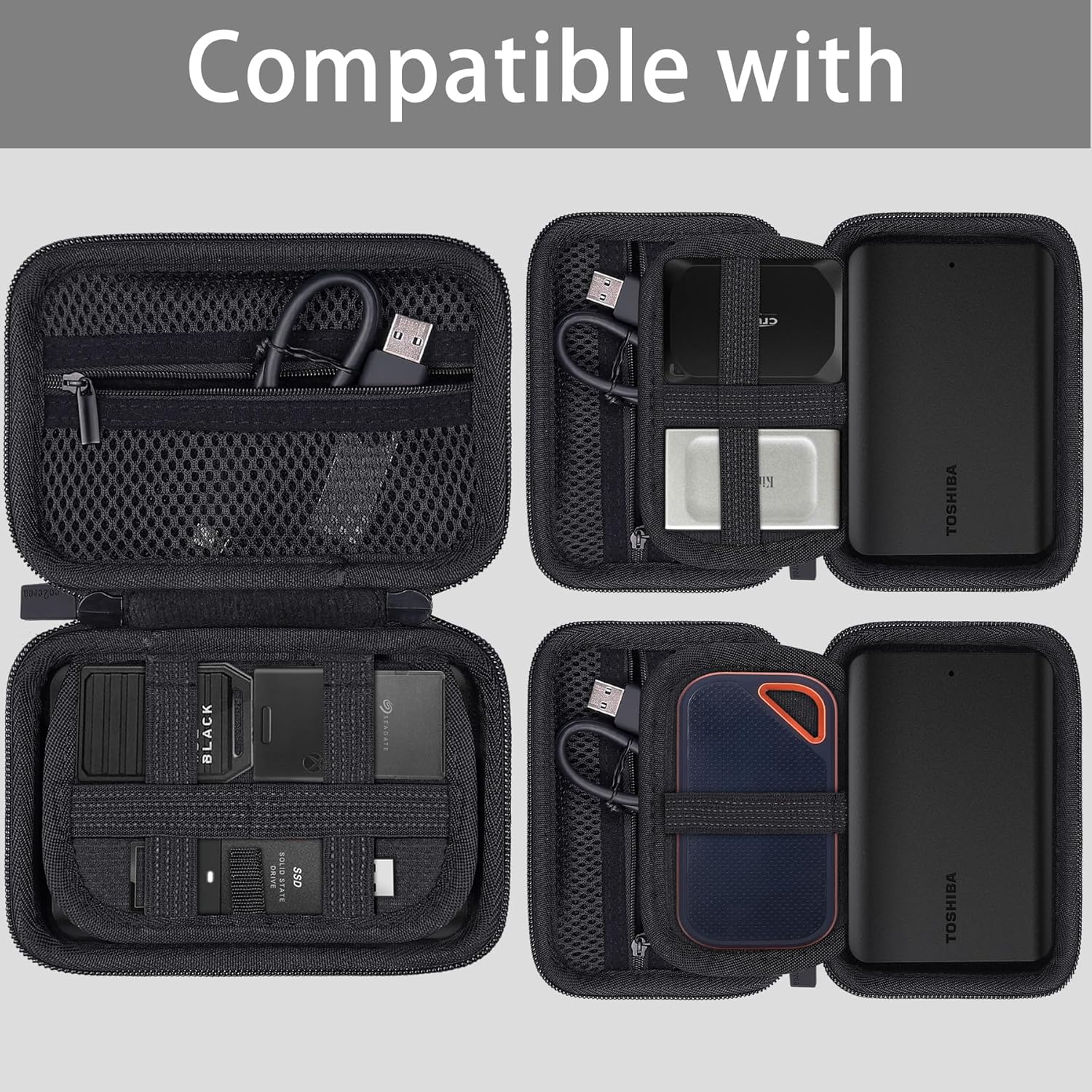 co2CREA Funda rígida compatible con tarjeta de expansión de almacenamiento Seagate Unidad de estado sólido SSD Disco duro externo HDD portátil