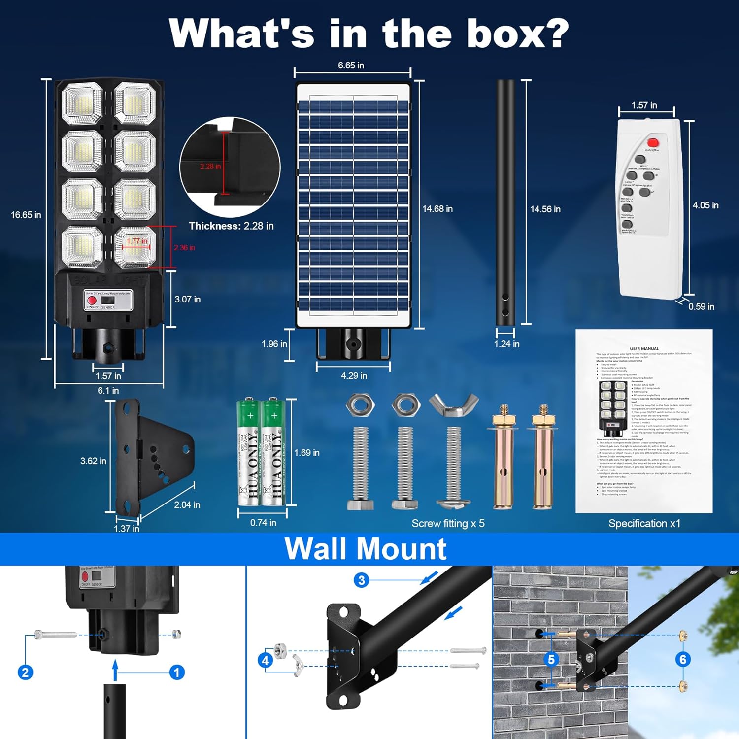 Luces de inundación solares para exteriores – Luz con sensor de movimiento impermeable al aire libre – Luces de seguridad solares LED de 150 W para