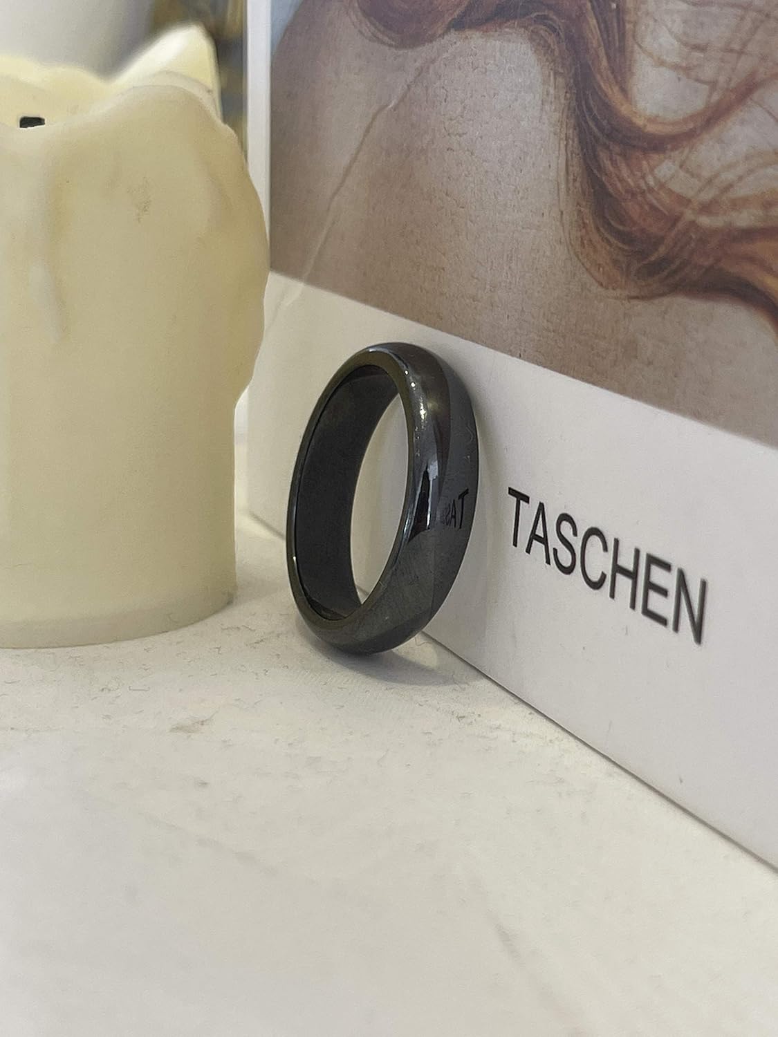 Loveso Anillo de hematita para mujeres y hombres, unisex, anillo de hematita negra, equilibrio de ansiedad, chakra raíz, regalo ideal para la