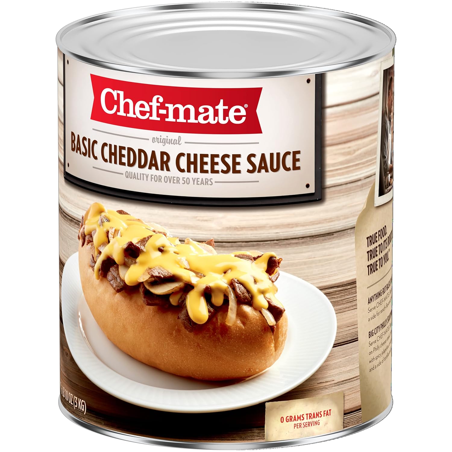 Chef-mate Salsa básica de queso cheddar, comida enlatada para macarrones con queso, 6 libras 10 onzas (#10 latas a granel) (paquete de 2)
