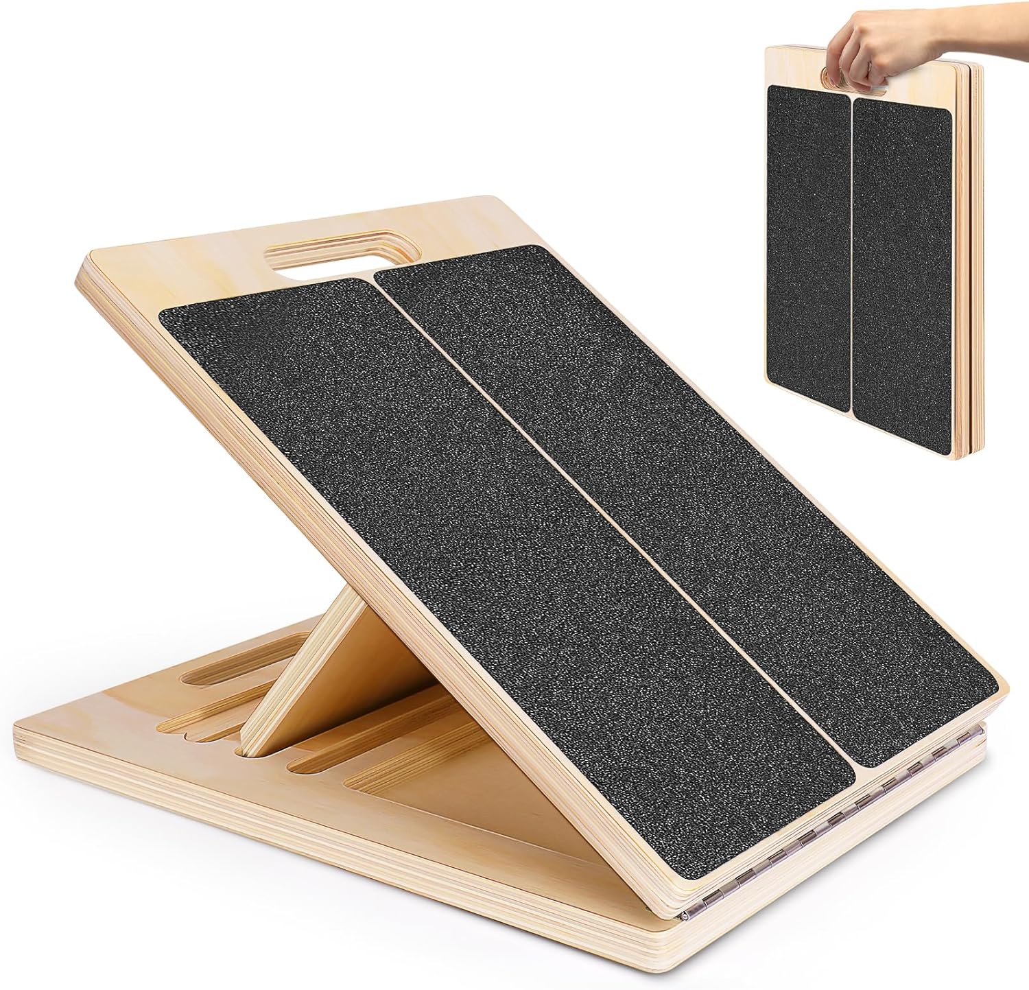 Tabla inclinada de madera portátil para estiramiento de pantorrillas, sentadillas, ensanchador de pantorrillas, equipo de terapia física, tabla