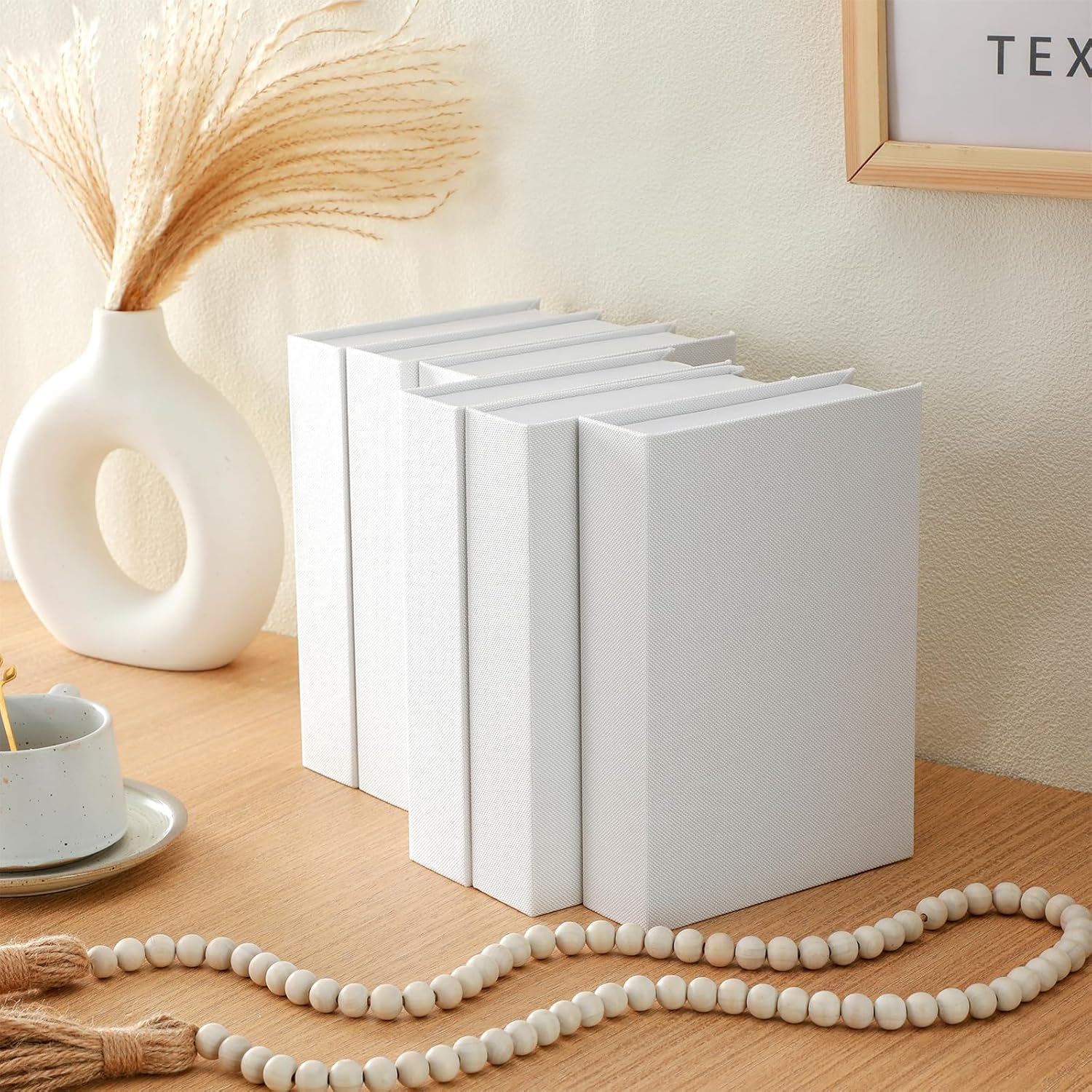 6 cajas de libros falsos decorativos de lino moderno, libros falsos para decoración de mesa auxiliar, manualidades, hogar, estantería, cafetería,