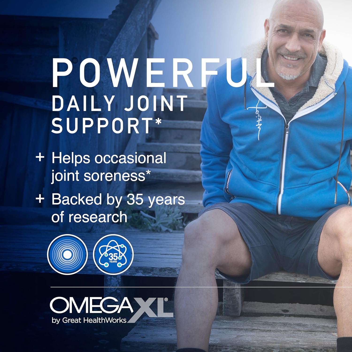 OmegaXL Potente suplemento de apoyo articular y muscular (60 unidades) y suplemento de respuesta inflamatoria saludable TurmericXL (30 unidades)