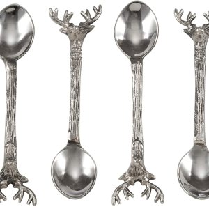 Silver Reindeer – Cuchara de cóctel (4 unidades, de latón, acero (solo cuchara) Silver Reindeer – Cuchara de cóctel (4 unidades, de latón, acero (solo cuchara)