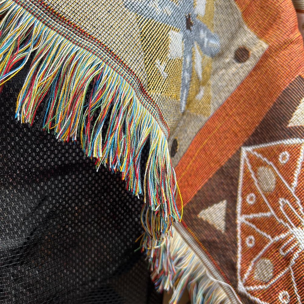 WarmTide Mantas y mantas aztecas indias, manta geométrica de nativos americanos para cama, sofá, silla, sala de estar, playa y viajes (51 x 63