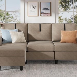 Sofás seccionales en forma de L de 80 pulgadas, sofá de 3 plazas con otomana reversible y bolsillo de almacenamiento lateral, sofá modular pequeño Sofás seccionales en forma de L de 80 pulgadas, sofá de 3 plazas con otomana reversible y bolsillo de almacenamiento lateral, sofá modular pequeño