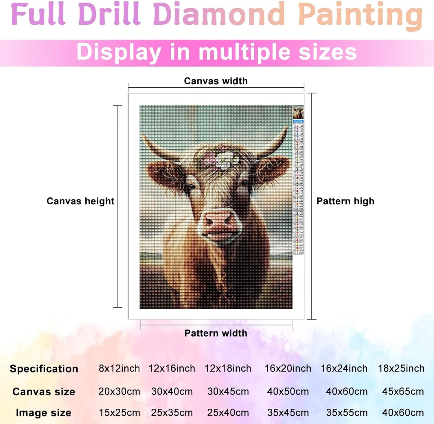 Kit de pintura de diamantes para adultos, arte de vaca de granja, pintura de piedras preciosas de diamantes para principiantes, kit de pintura de